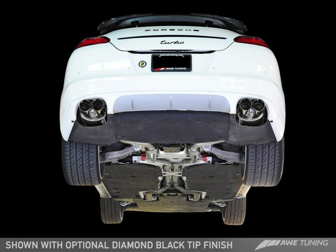 AWE Tuning Panamera Turbo Performance Exhaust System Track Edition Diamond Black Tips 3010-43022