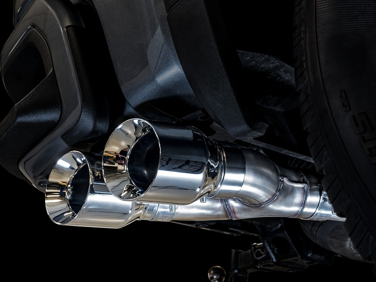 AWE Tuning 19-22 4th Gen GM 1500 5.3L 0FG Catback Dual Side Exit (Flat Bumper) - Diamond Black Tips 3015-23208