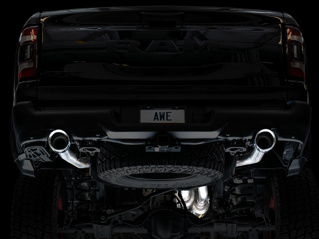 AWE Tuning 21-22 RAM 1500 TRX 0FG Cat-Back Exhaust - Chrome Silver Tips 3015-32004