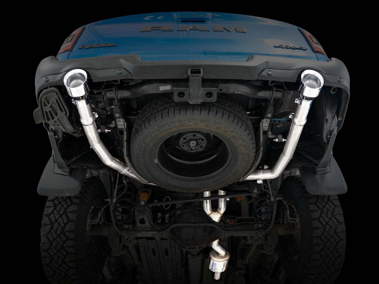 AWE Tuning 19-22 RAM 1500 5.7L (w/Cutouts) 0FG Dual Rear Exit Cat-Back Exhaust - Chrome Silver Tips 3015-32005