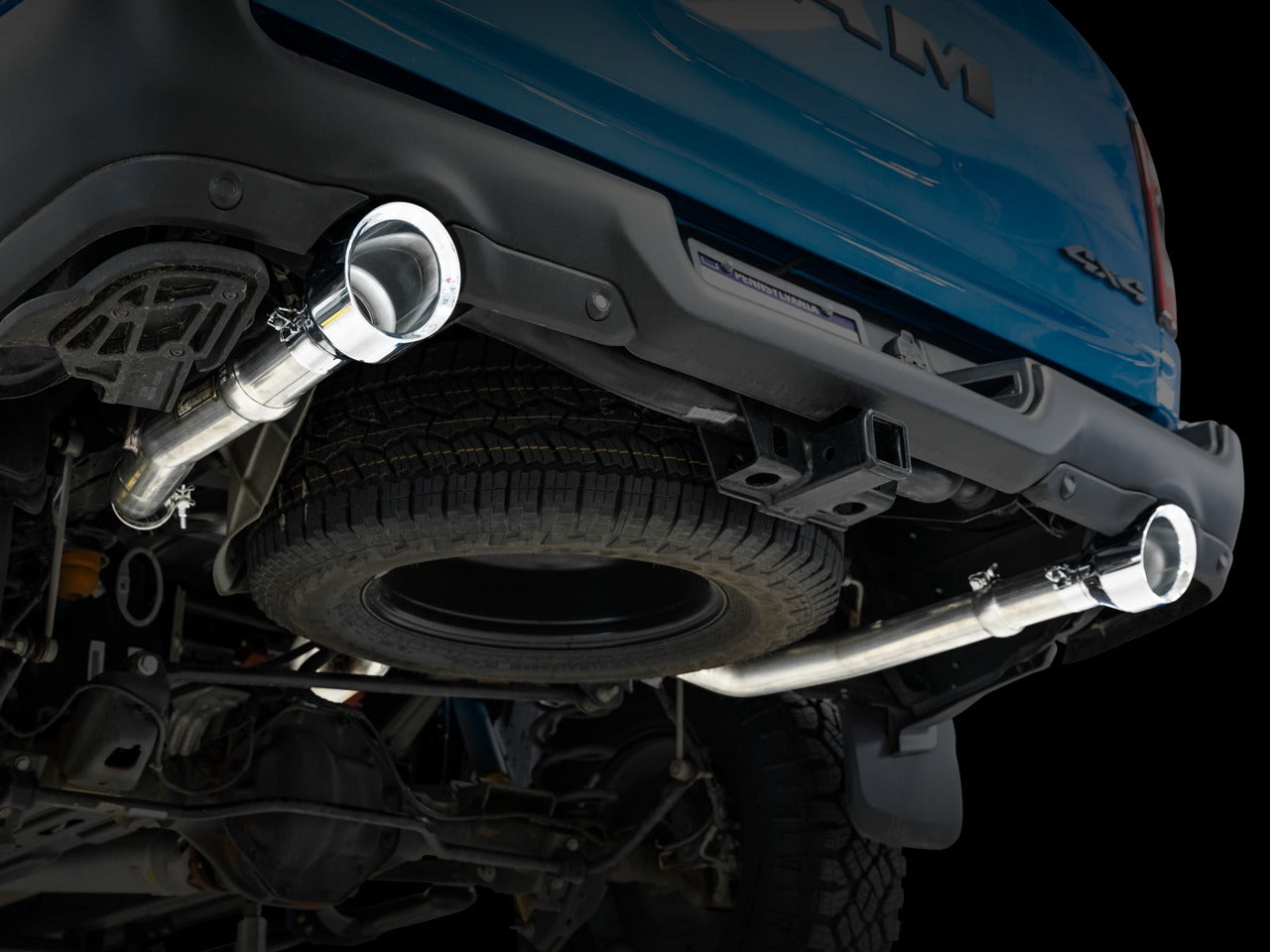 AWE Tuning 19-22 RAM 1500 5.7L (w/Cutouts) 0FG Dual Rear Exit Cat-Back Exhaust - Chrome Silver Tips 3015-32005