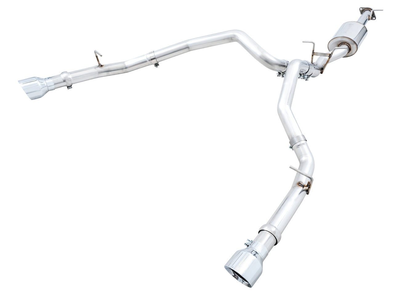 AWE Tuning 19-22 RAM 1500 5.7L (w/Cutouts) 0FG Dual Rear Exit Cat-Back Exhaust - Chrome Silver Tips 3015-32005