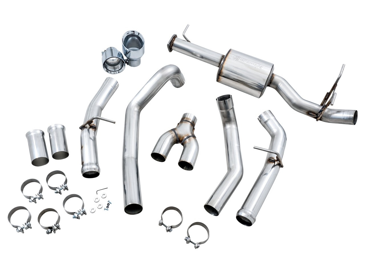 AWE Tuning 19-22 RAM 1500 5.7L (w/Cutouts) 0FG Dual Rear Exit Cat-Back Exhaust - Chrome Silver Tips 3015-32005