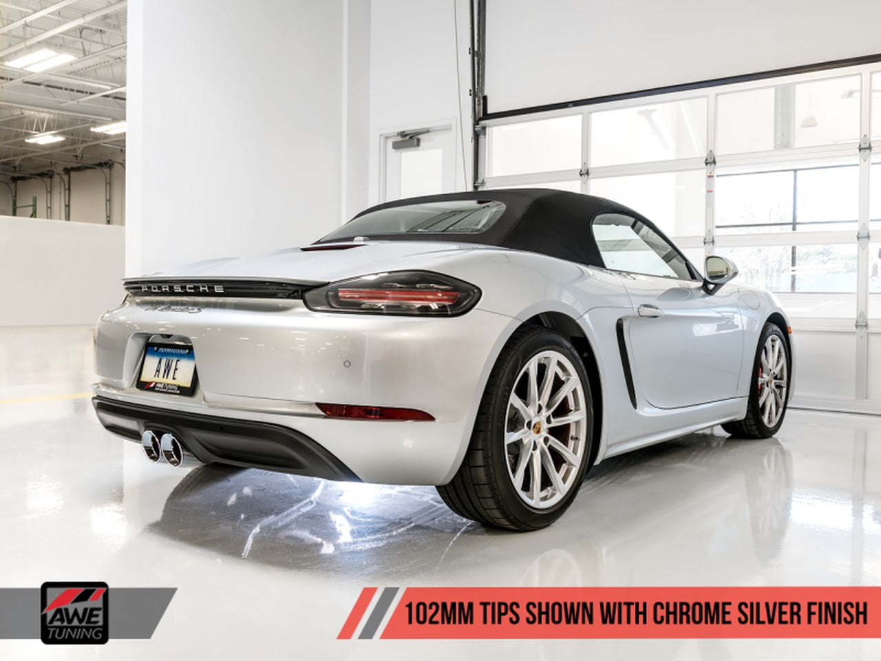 AWE Tuning 17-21 Porsche 718 Boxster / Cayman Touring Edition Exhaust - Diamond Black Tips 3015-33080