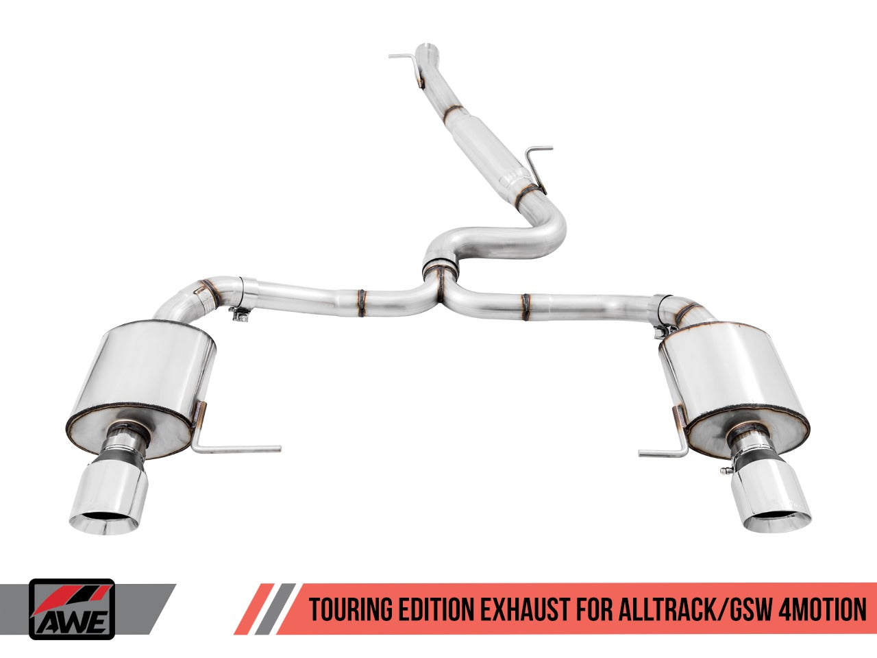 AWE Tuning 17-19 VW MK7 Golf Alltrack/Sportwagen 4Motion Touring Edition Exhaust - Diamond Black Tips 3015-33098