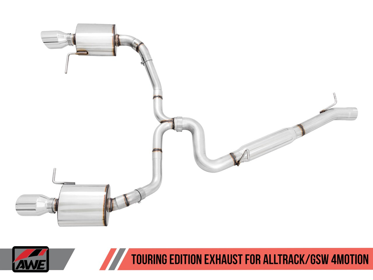 AWE Tuning 17-19 VW MK7 Golf Alltrack/Sportwagen 4Motion Touring Edition Exhaust - Diamond Black Tips 3015-33098