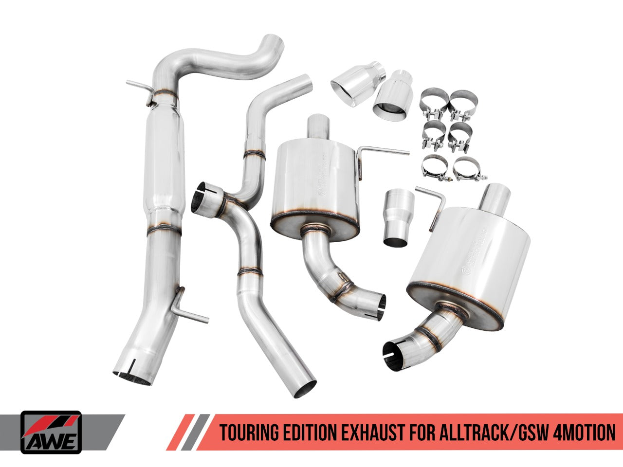 AWE Tuning 17-19 VW MK7 Golf Alltrack/Sportwagen 4Motion Touring Edition Exhaust - Diamond Black Tips 3015-33098