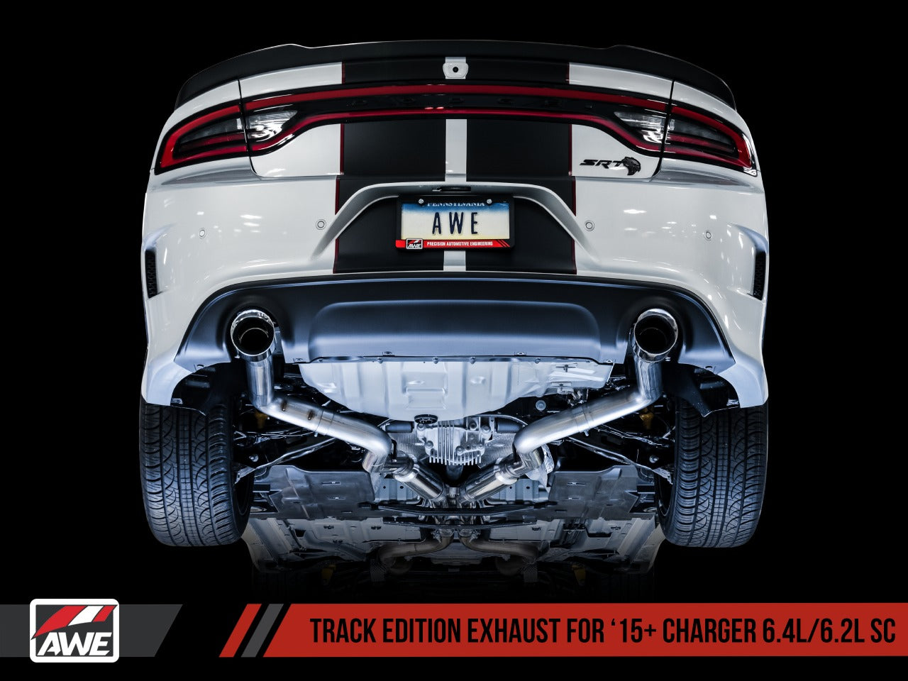 AWE Tuning 15-21 Dodge Charger 6.4L/6.2L Supercharged Track Edition Exhaust - Chrome Silver Tips 3015-32112