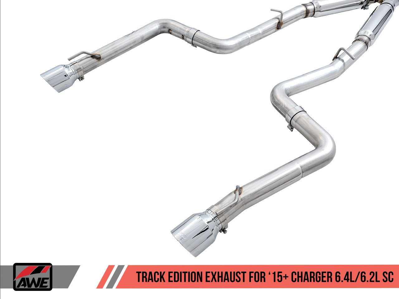 AWE Tuning 15-21 Dodge Charger 6.4L/6.2L Supercharged Track Edition Exhaust - Chrome Silver Tips 3015-32112