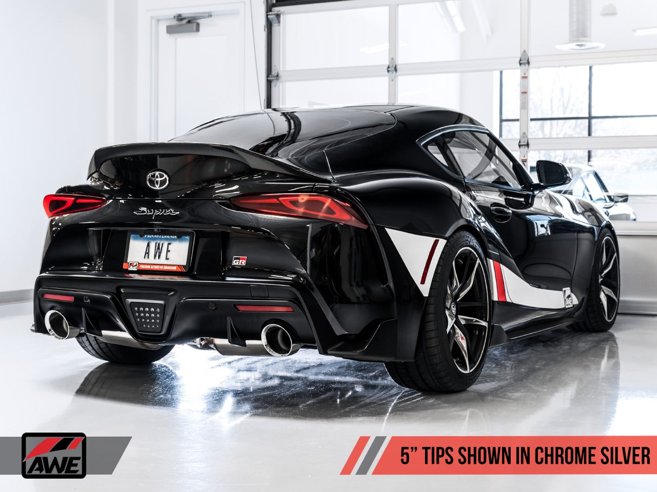 AWE Tuning 20-22 Toyota Supra A90 Track Edition Exhaust - 5in Chrome Silver Tips 3015-32116