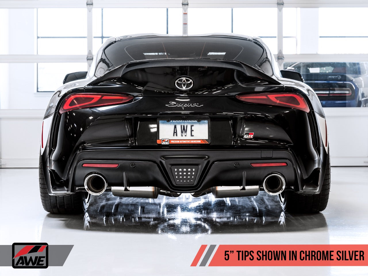 AWE Tuning 20-22 Toyota Supra A90 Track Edition Exhaust - 5in Chrome Silver Tips 3015-32116