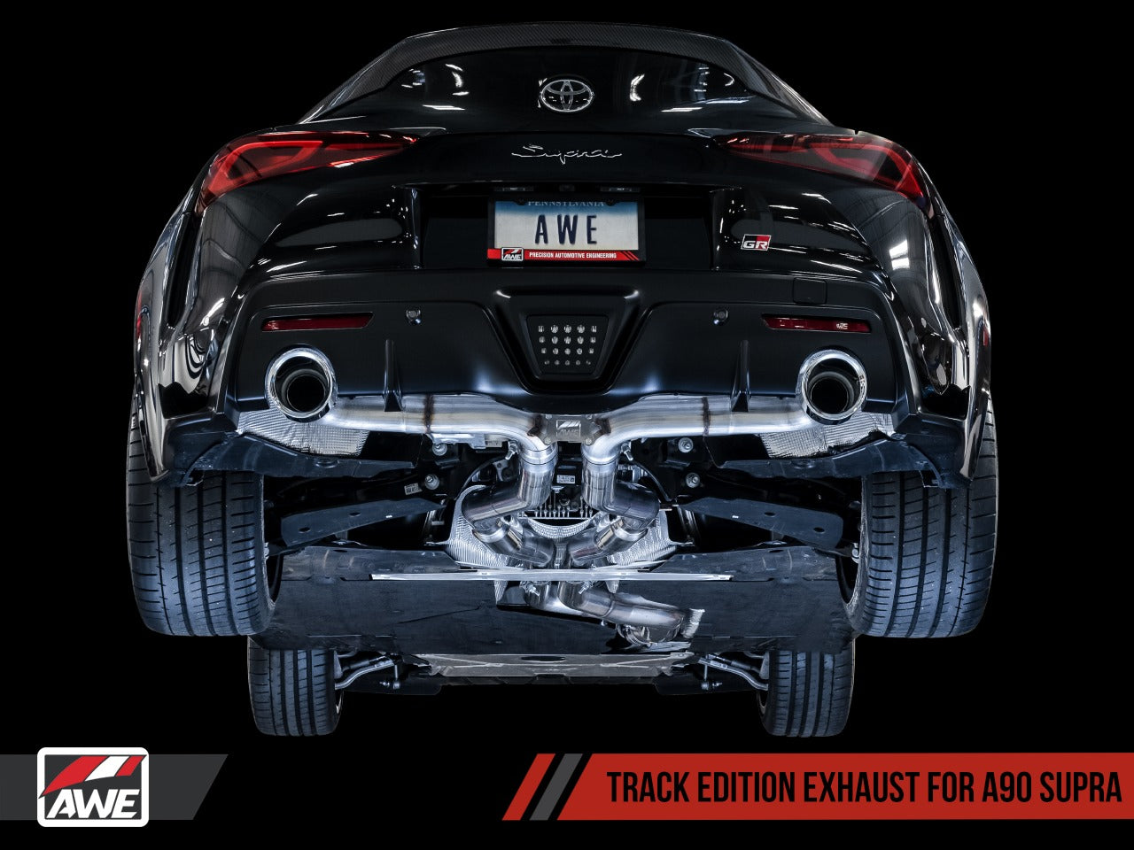 AWE Tuning 20-22 Toyota Supra A90 Track Edition Exhaust - 5in Chrome Silver Tips 3015-32116