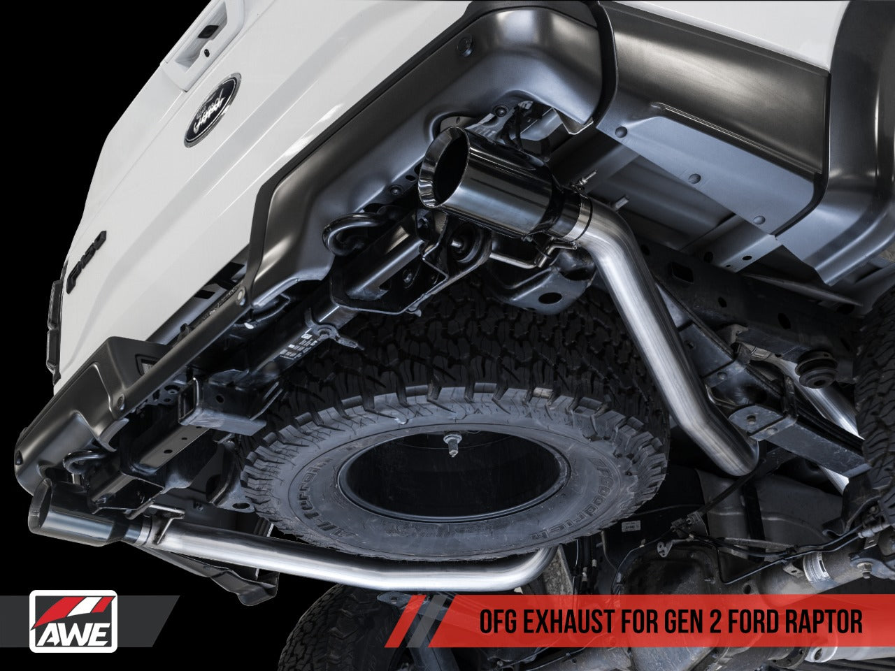 AWE Tuning 17-20 Ford Raptor 0 FG Performance Exhaust System - w/ Diamond Black Tips 3015-33106