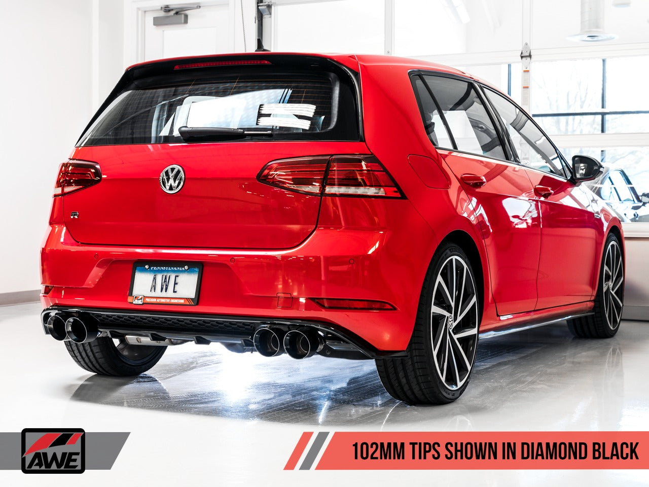 AWE Tuning 18-19 VW MK7.5 Golf R SwitchPath Exhaust w/Diamond Black Tips 102mm 3025-43070