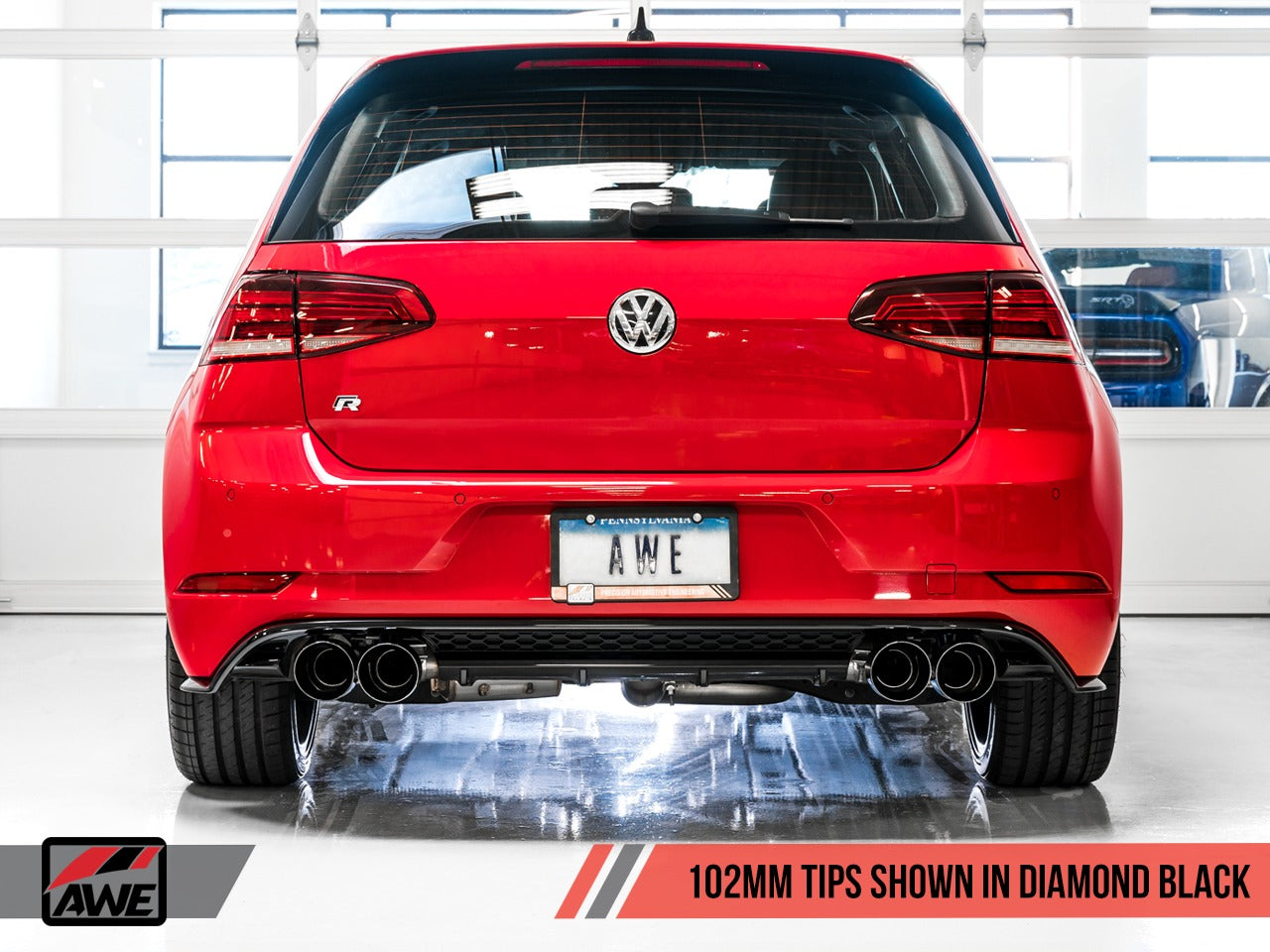 AWE Tuning 18-19 VW MK7.5 Golf R SwitchPath Exhaust w/Diamond Black Tips 102mm 3025-43070