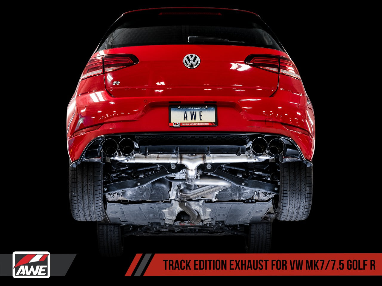 AWE Tuning 18-19 VW MK7.5 Golf R Track Edition Exhaust w/Diamond Black Tips 102mm 3015-43148
