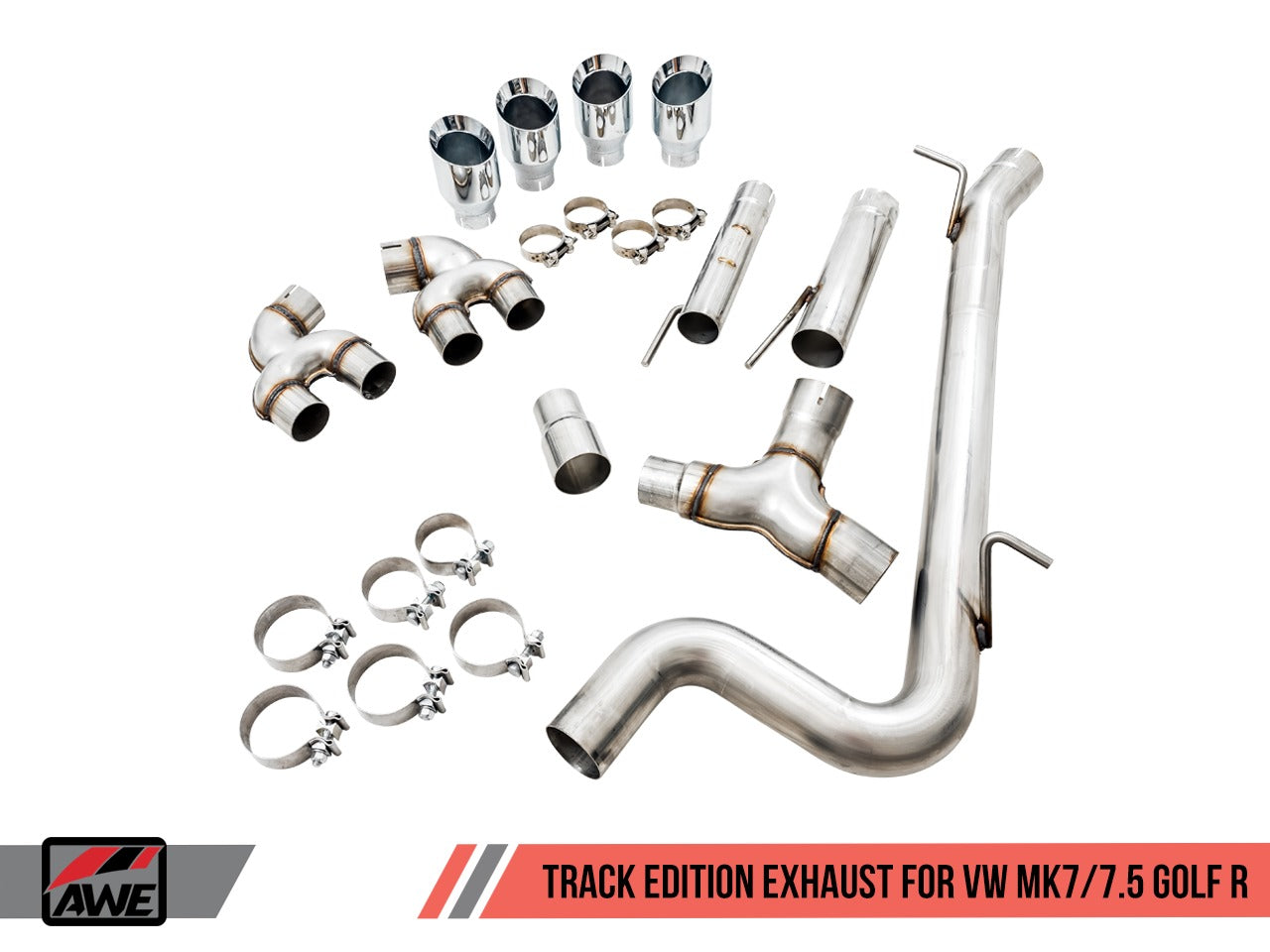 AWE Tuning 18-19 VW MK7.5 Golf R Track Edition Exhaust w/Diamond Black Tips 102mm 3015-43148