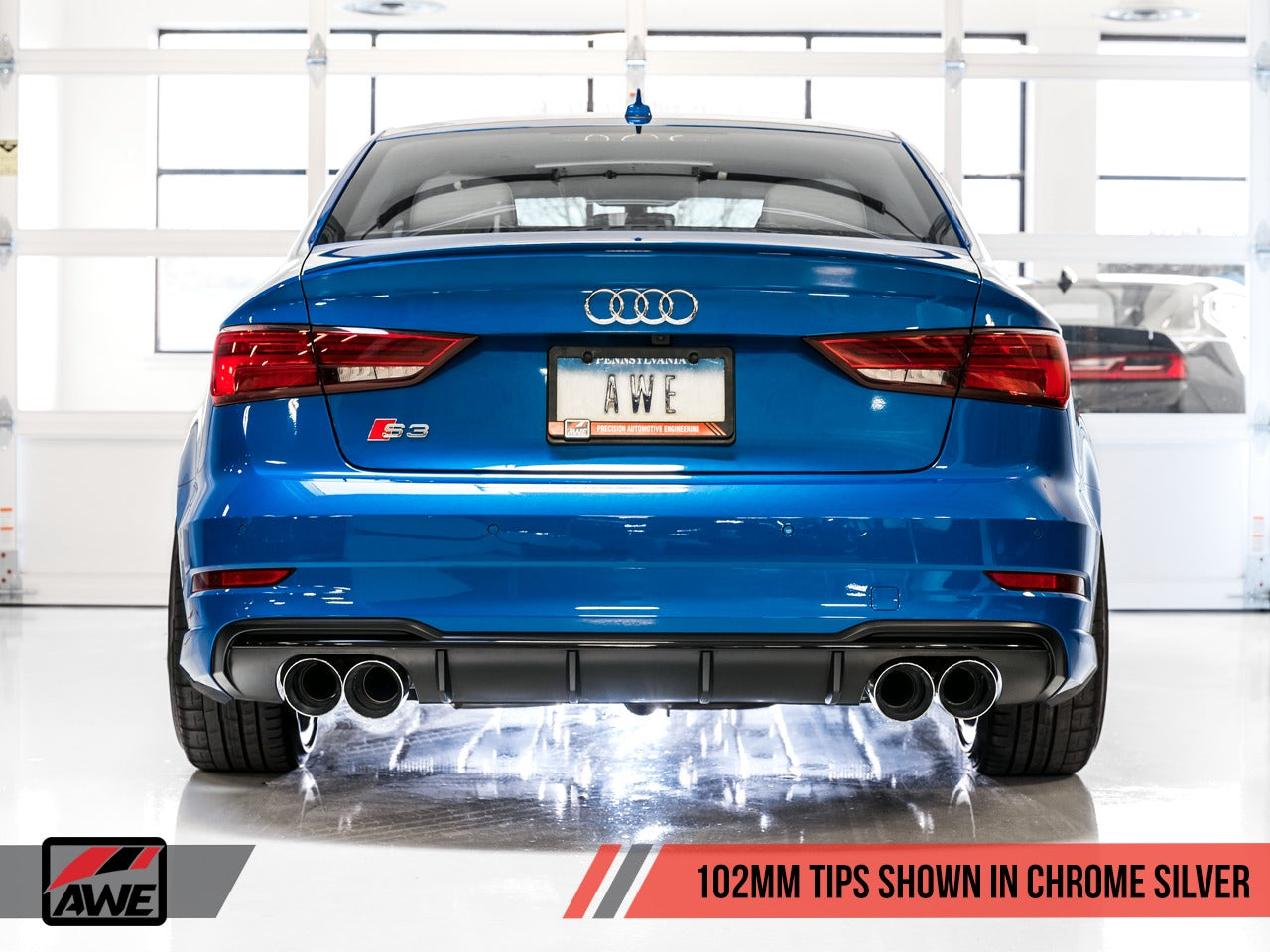AWE Tuning 15-20 Audi 8V S3 SwitchPath Exhaust w/Chrome Silver Tips 102mm 3025-42068