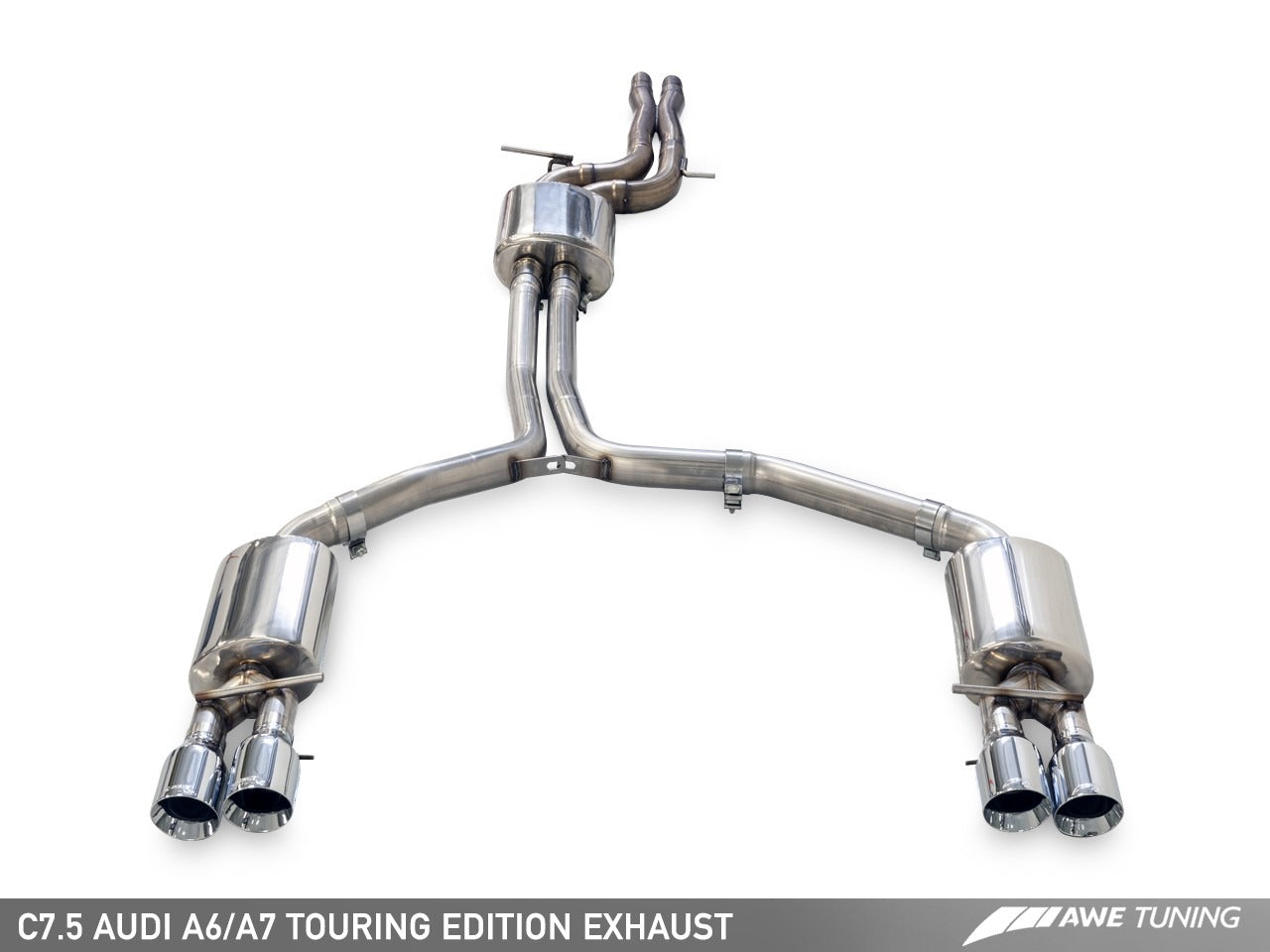 AWE Tuning 16-18 Audi C7.5 A7 3.0T Touring Edition Exhaust - Quad Outlet Diamond Black Tips 3015-43074