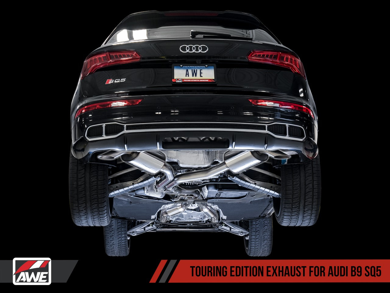 AWE Tuning 18-22 Audi B9 SQ5 Resonated Touring Edition Cat-Back Exhaust - No Tips (Turn Downs) 3015-31016