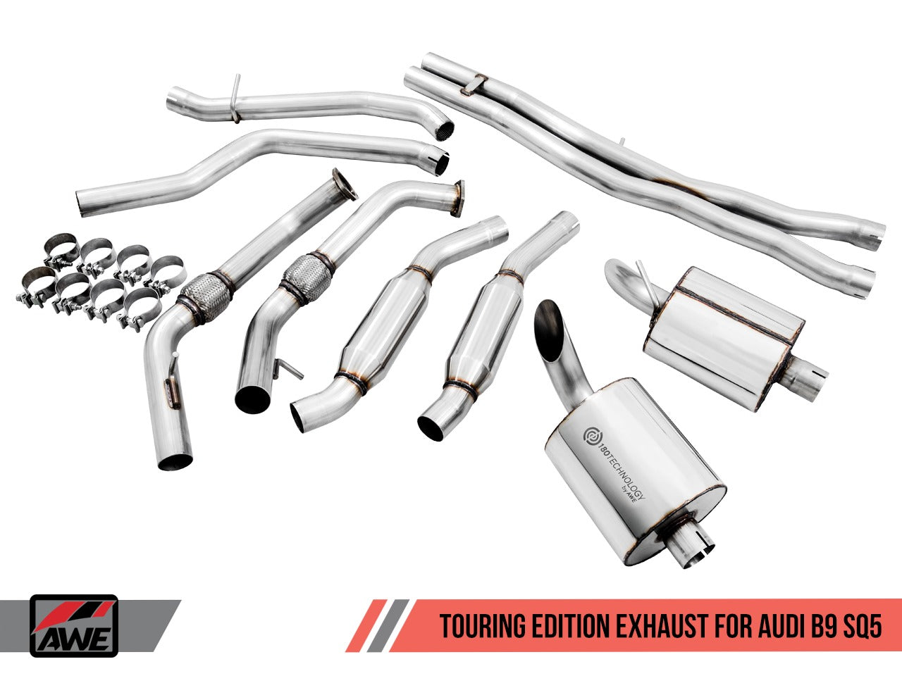 AWE Tuning 18-22 Audi B9 SQ5 Resonated Touring Edition Cat-Back Exhaust - No Tips (Turn Downs) 3015-31016