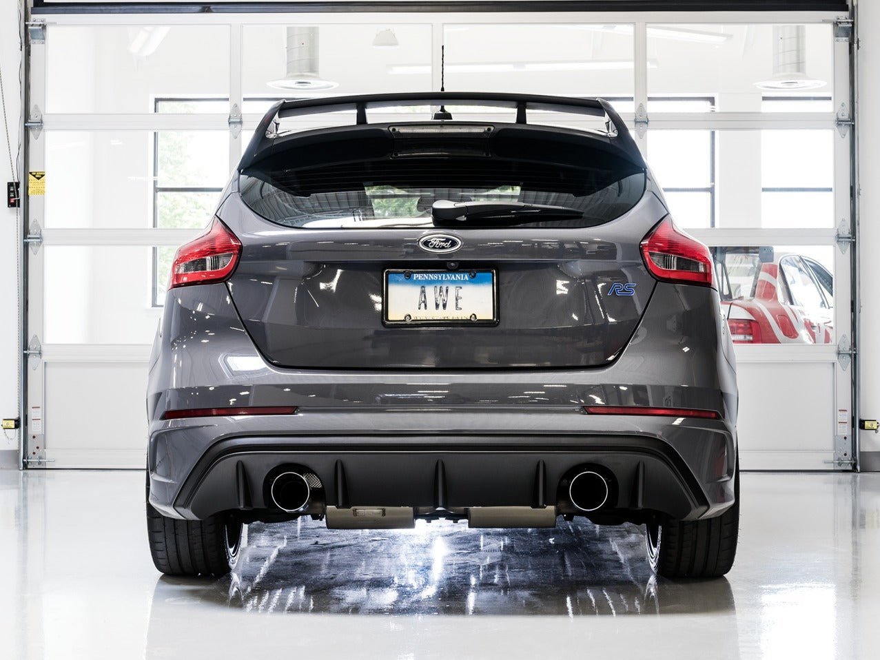 AWE Tuning 16-18 Ford Focus RS Track Edition Cat-back Exhaust - Chrome Silver Tips 3020-32030