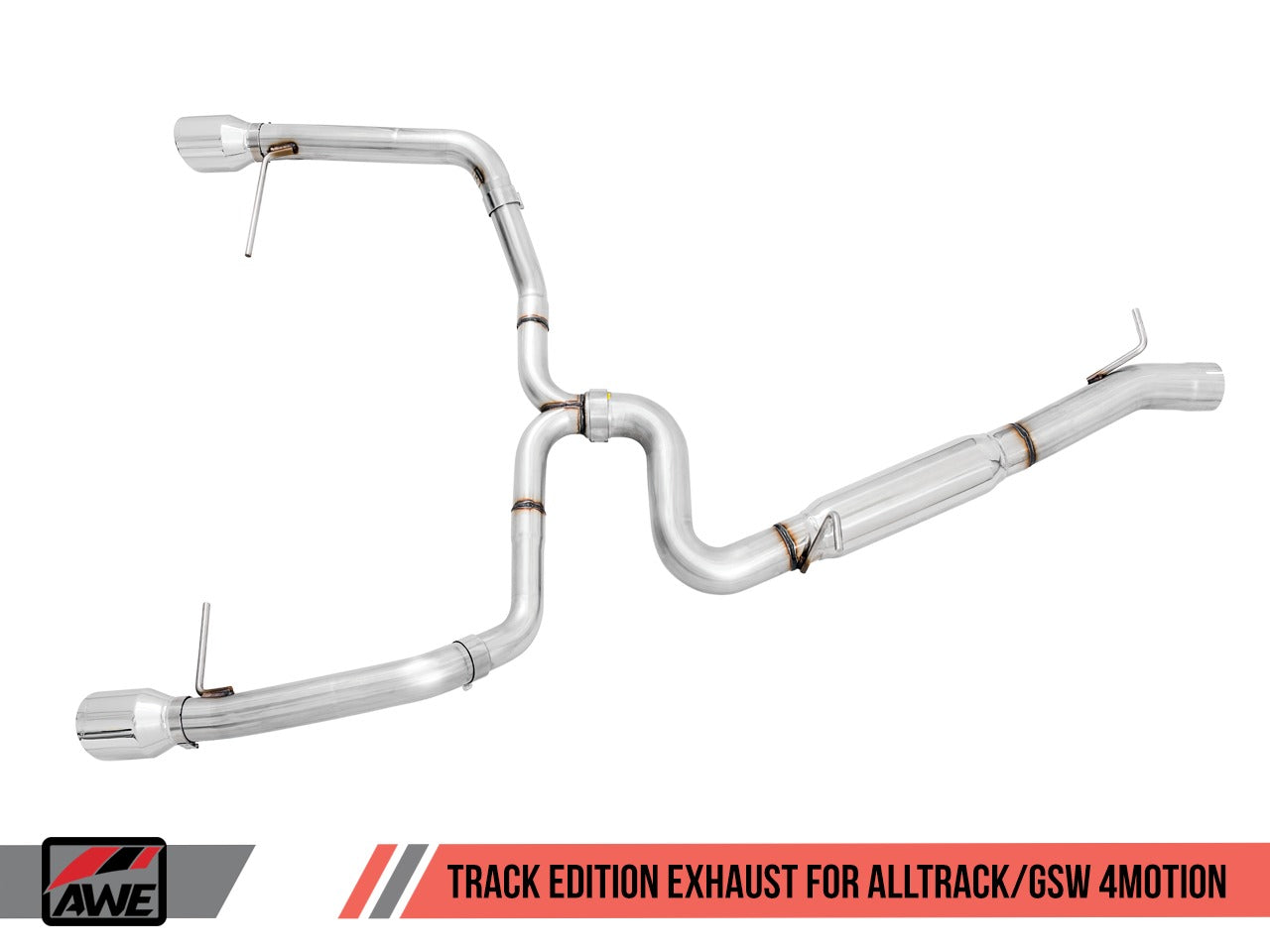 AWE Tuning 17-19 VW MK7 Golf Alltrack/Sportwagen 4Motion Track Edition Exhaust - Diamond Black Tips 3020-33048