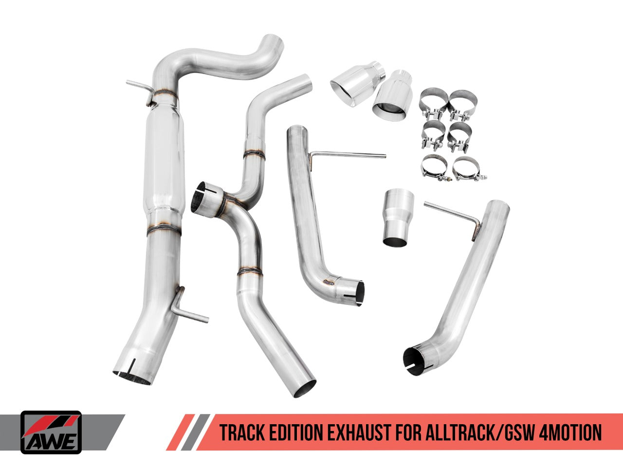 AWE Tuning 17-19 VW MK7 Golf Alltrack/Sportwagen 4Motion Track Edition Exhaust - Diamond Black Tips 3020-33048