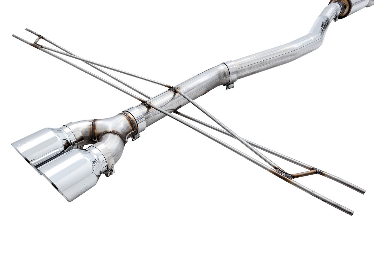 AWE Tuning 17-20 Honda Civic Si Track Edition Exhaust w/Front Pipe & Dual Chrome Silver Tips 3020-32052