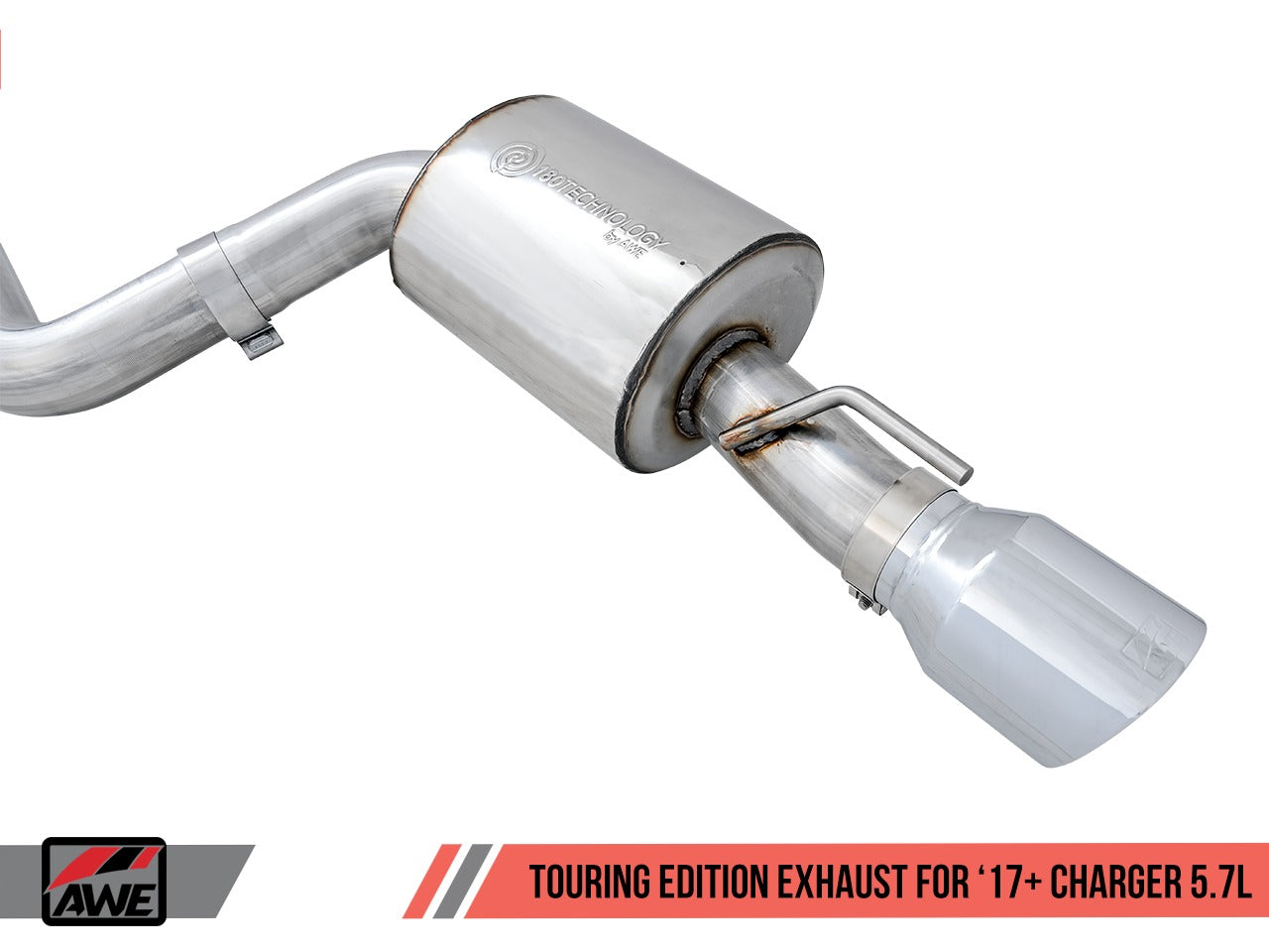 AWE Tuning 17-21 Dodge Charger 5.7L Touring Edition Exhaust - Resonated - Diamond Black Tips 3015-33136