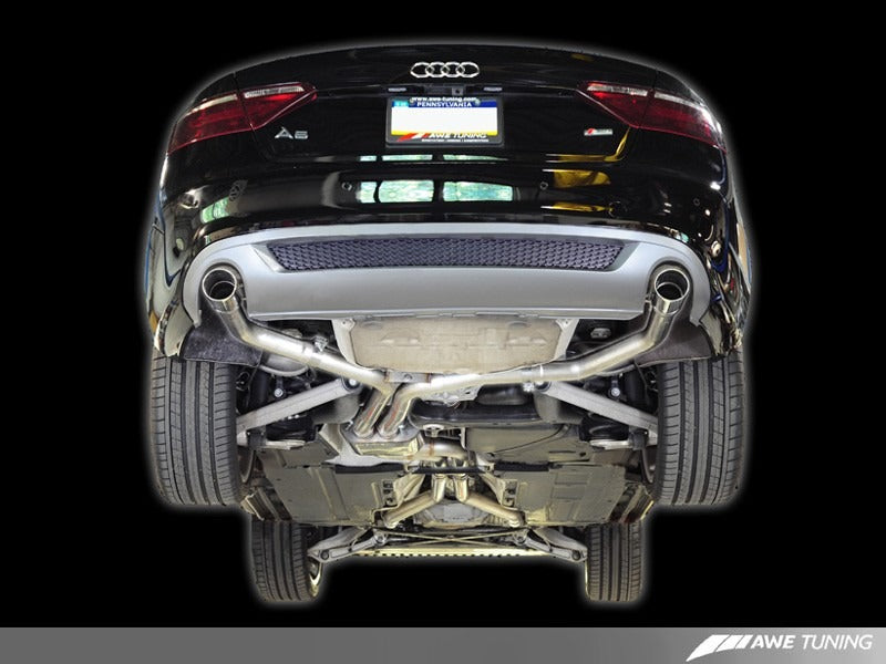 AWE Tuning 08-11 Audi B8 A5 3.2L Track Edition Exhaust System - Dual 3.5in Diamond Black Tips 3020-33020