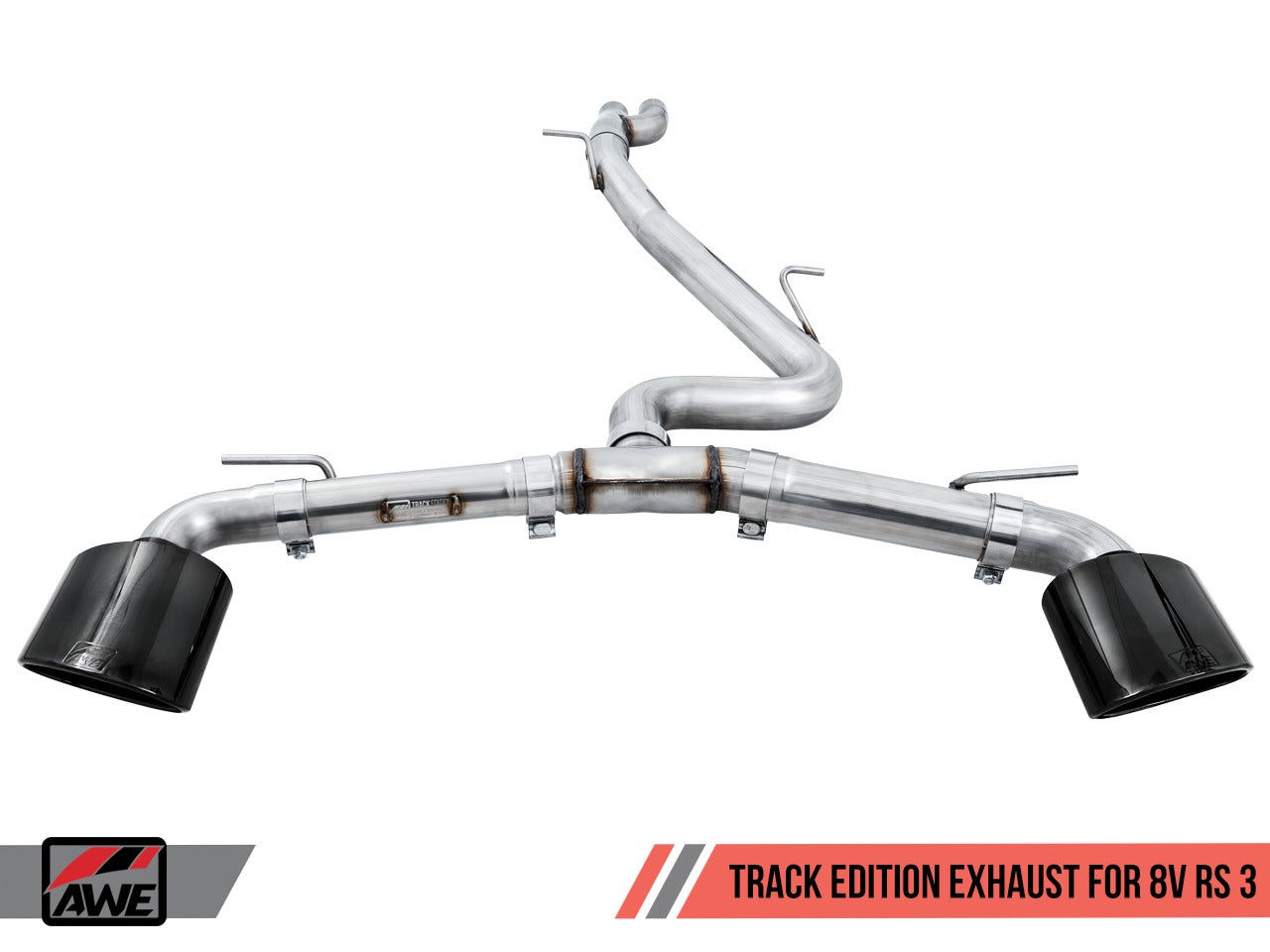 AWE Tuning 17-20 Audi RS3 8V Track Edition Exhaust - Diamond Black Tips RS-Style Tips 3020-33064