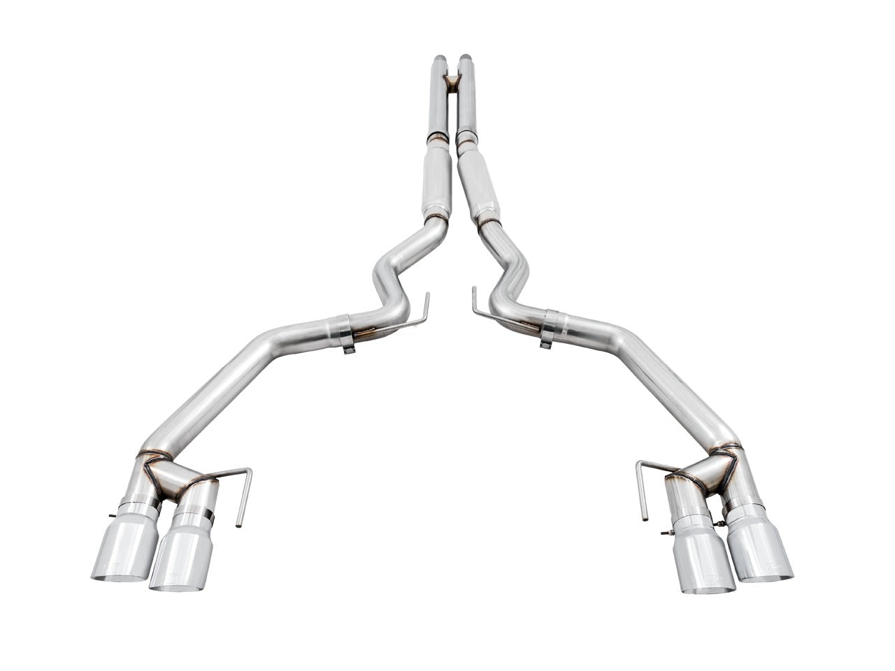 AWE Tuning 18-22 Ford Mustang GT (S550) Cat-back Exhaust - Track Edition (Quad Chrome Silver Tips) 3020-42064