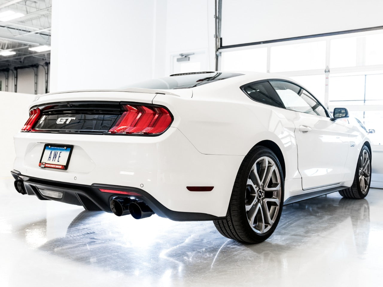 AWE Tuning 18-22 Ford Mustang GT (S550) Cat-back Exhaust - Track Edition (Quad Diamond Black Tips) 3020-43072