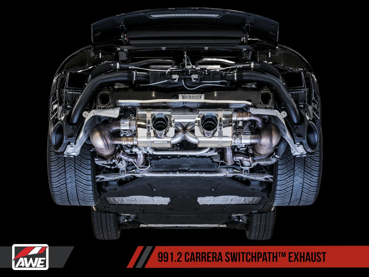 AWE Tuning 17-19 Porsche 911 (991.2) Carrera / S SwitchPath Exhaust for PSE Cars - Chrome Silver Tips 3025-32018