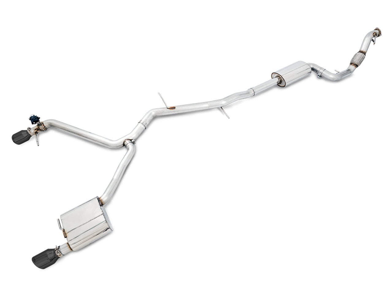 AWE Tuning Audi 17-18 B9 A4 SwitchPath Exhaust Dual Outlet - Diamond Black Tips (Includes DP and Remote) 3025-33014