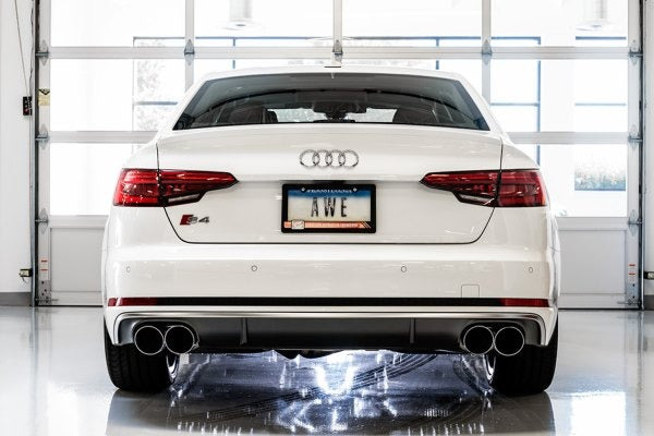AWE Tuning 18-21 Audi B9 S4 3.0T SwitchPath Exhaust (Resonated for Perf. DP) 102mm - Diamond Blk Tips 3025-43056