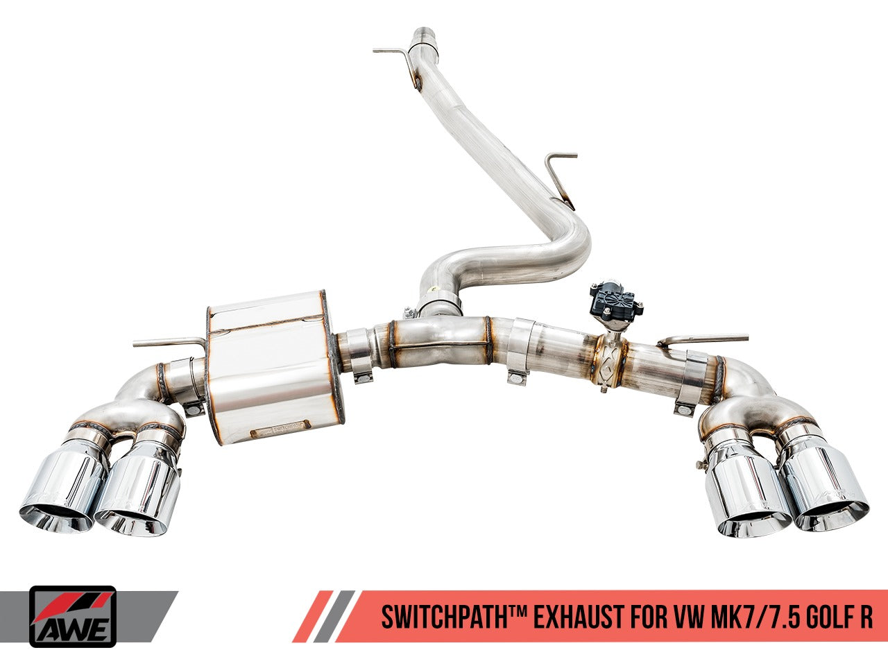AWE Tuning 18-19 VW MK7.5 Golf R SwitchPath Exhaust w/Diamond Black Tips 102mm 3025-43070