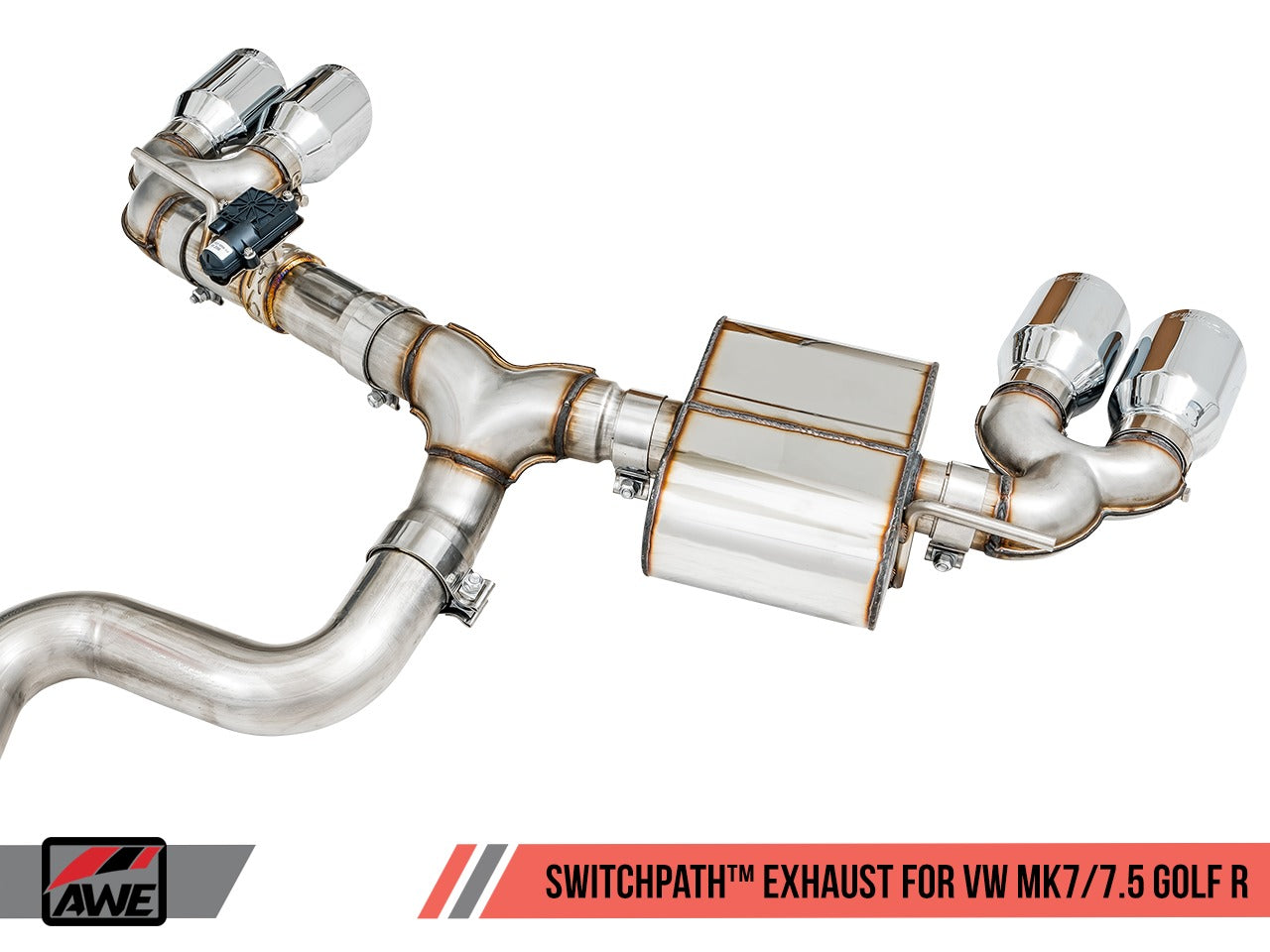 AWE Tuning 18-19 VW MK7.5 Golf R SwitchPath Exhaust w/Diamond Black Tips 102mm 3025-43070