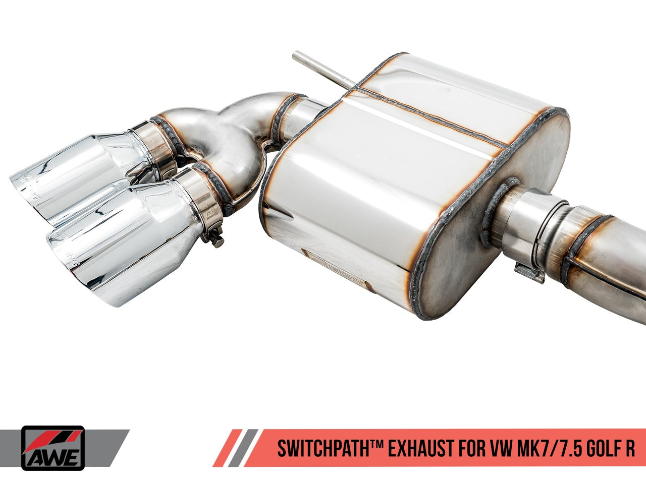 AWE Tuning 18-19 VW MK7.5 Golf R SwitchPath Exhaust w/Diamond Black Tips 102mm 3025-43070