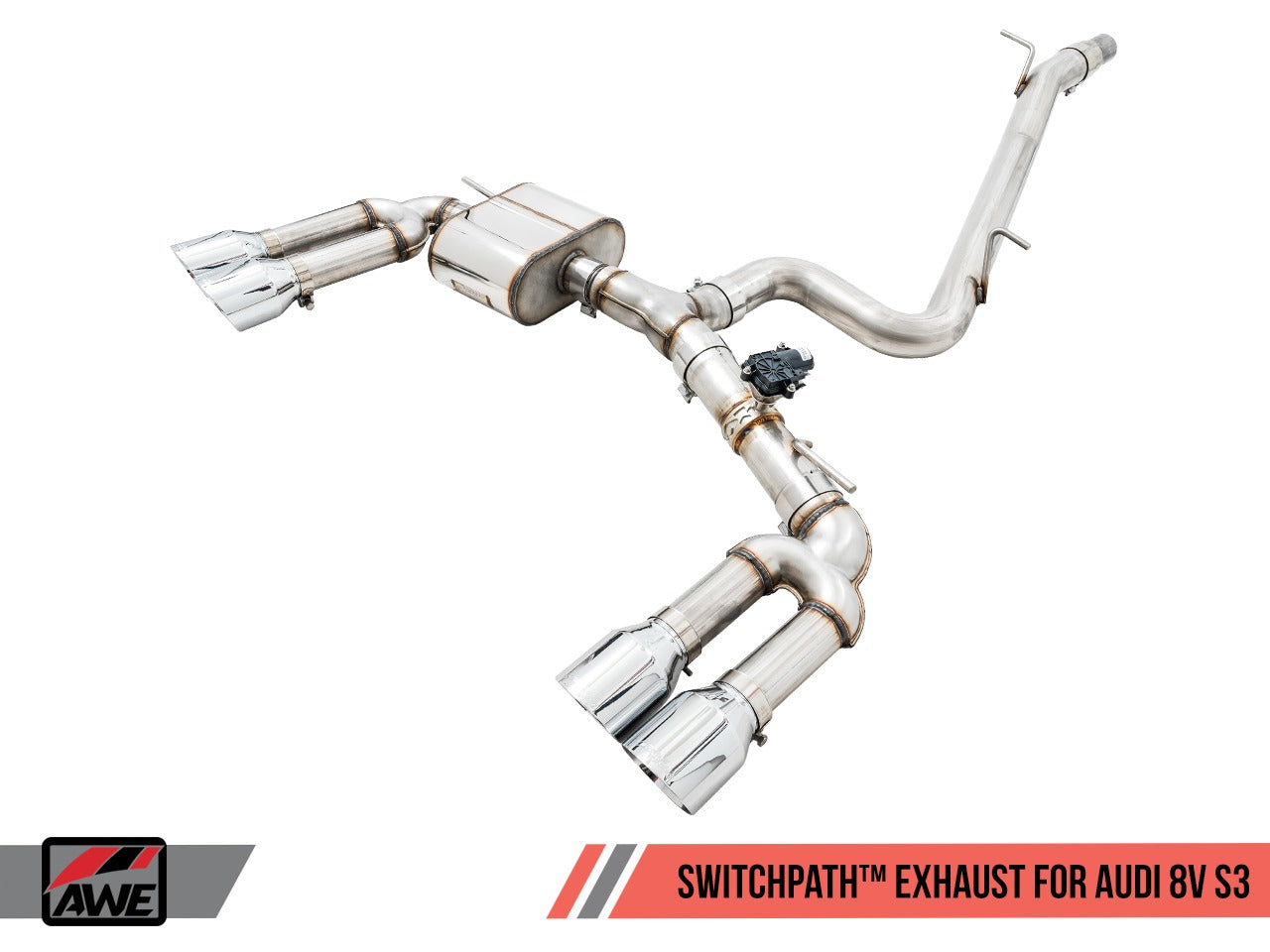 AWE Tuning 15-20 Audi 8V S3 SwitchPath Exhaust w/Chrome Silver Tips 102mm 3025-42068