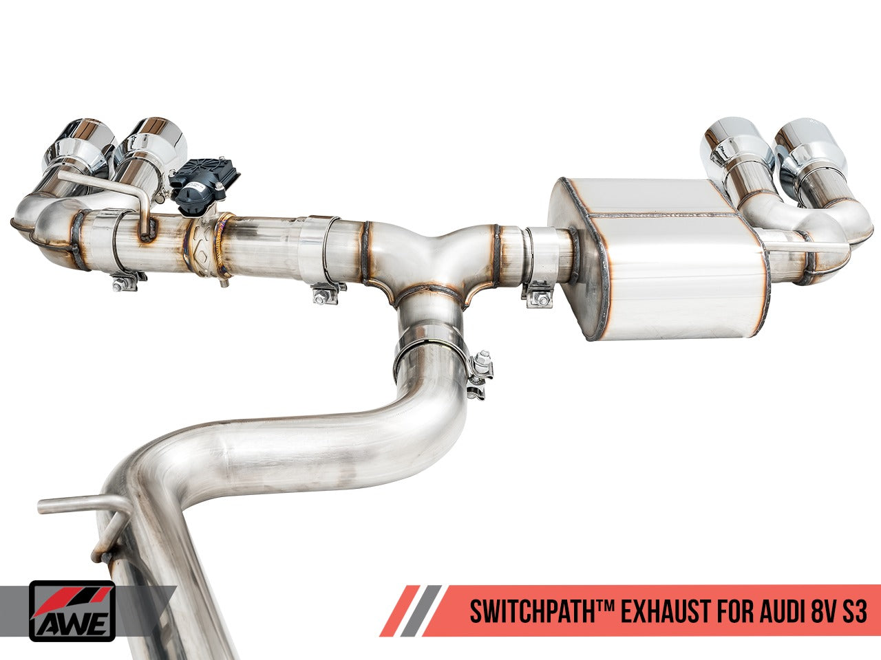AWE Tuning 15-20 Audi 8V S3 SwitchPath Exhaust w/Chrome Silver Tips 102mm 3025-42068