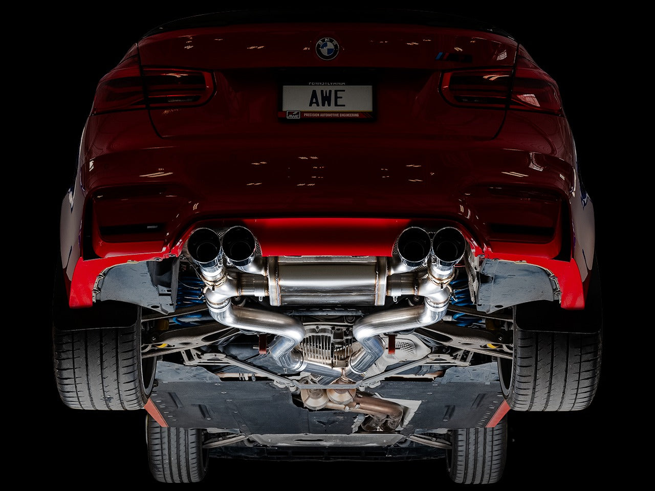 AWE Tuning 15-20 BMW F8X M3/M4 SwitchPath Catback Exhaust - Diamond Black Tips 3025-43074