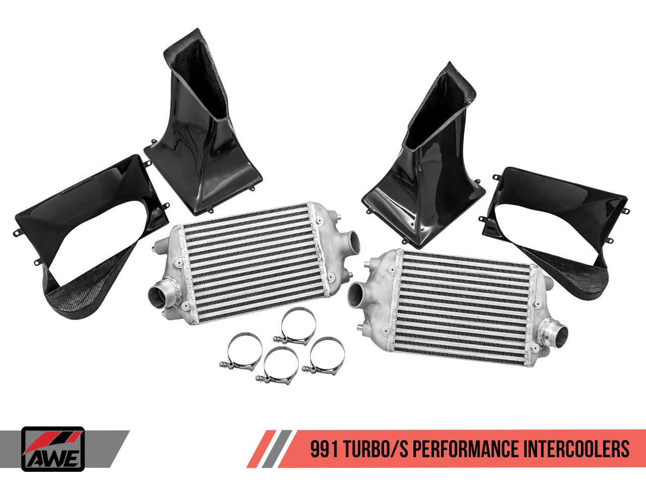 AWE Tuning Porsche 991 (991.2) Turbo/Turbo S Performance Intercooler Kit 4510-11050
