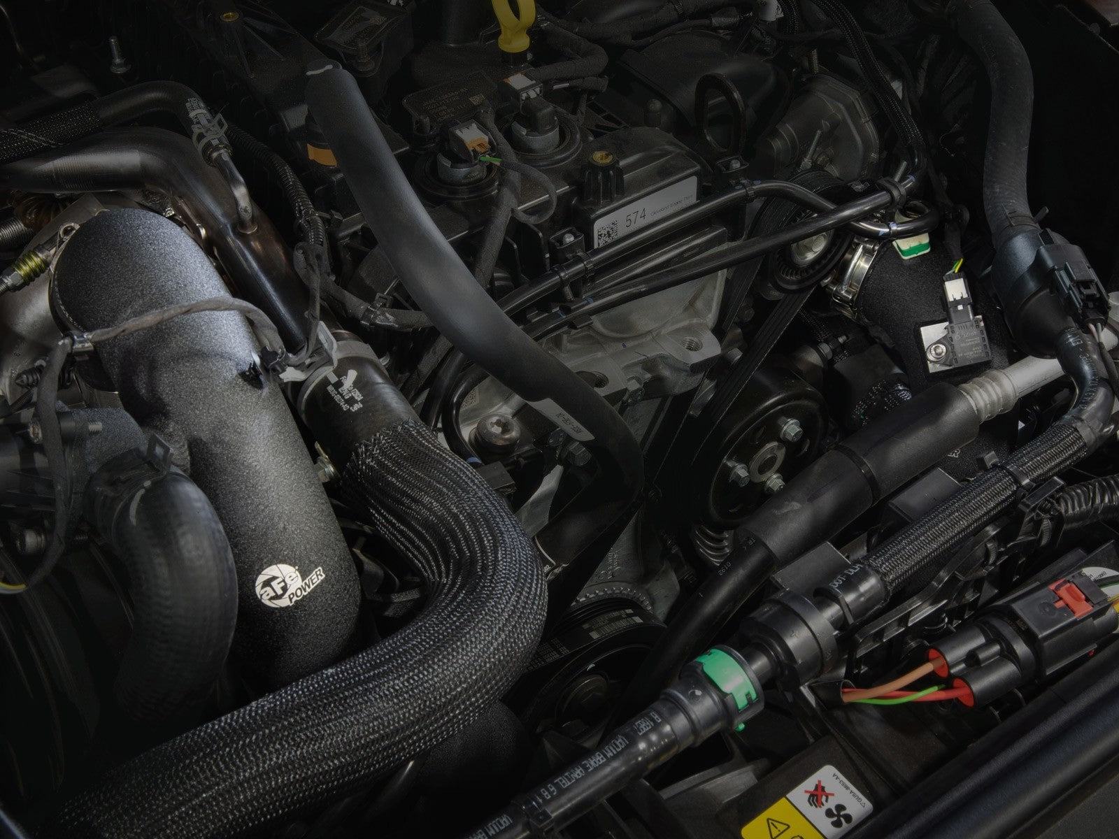 aFe Power 21-22 Ford Bronco L4-2.3L (t) BladeRunner 3 IN Aluminum Hot Charge Pipe Black 46-20578-B