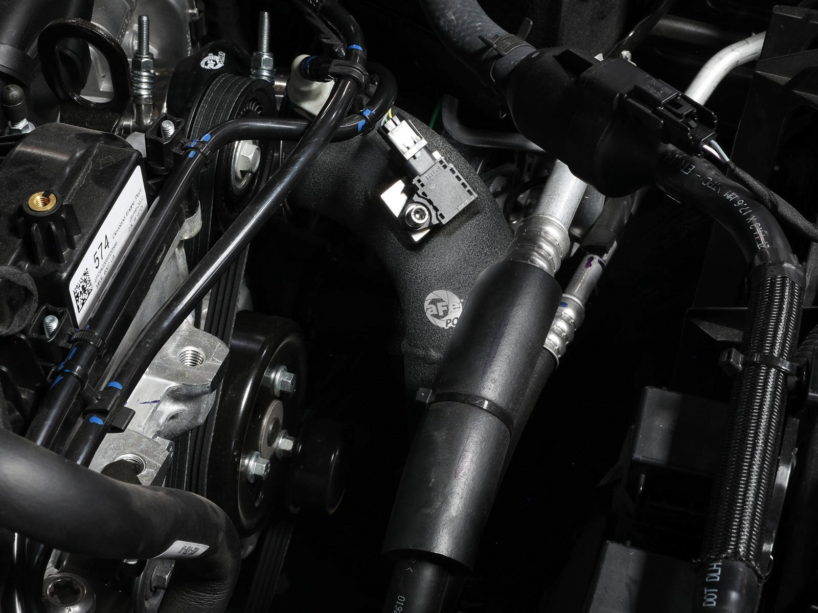 aFe Power 21-22 Ford Bronco L4-2.3L (t) BladeRunner 3in Aluminum Cold Charge Pipe Black 46-20579-B