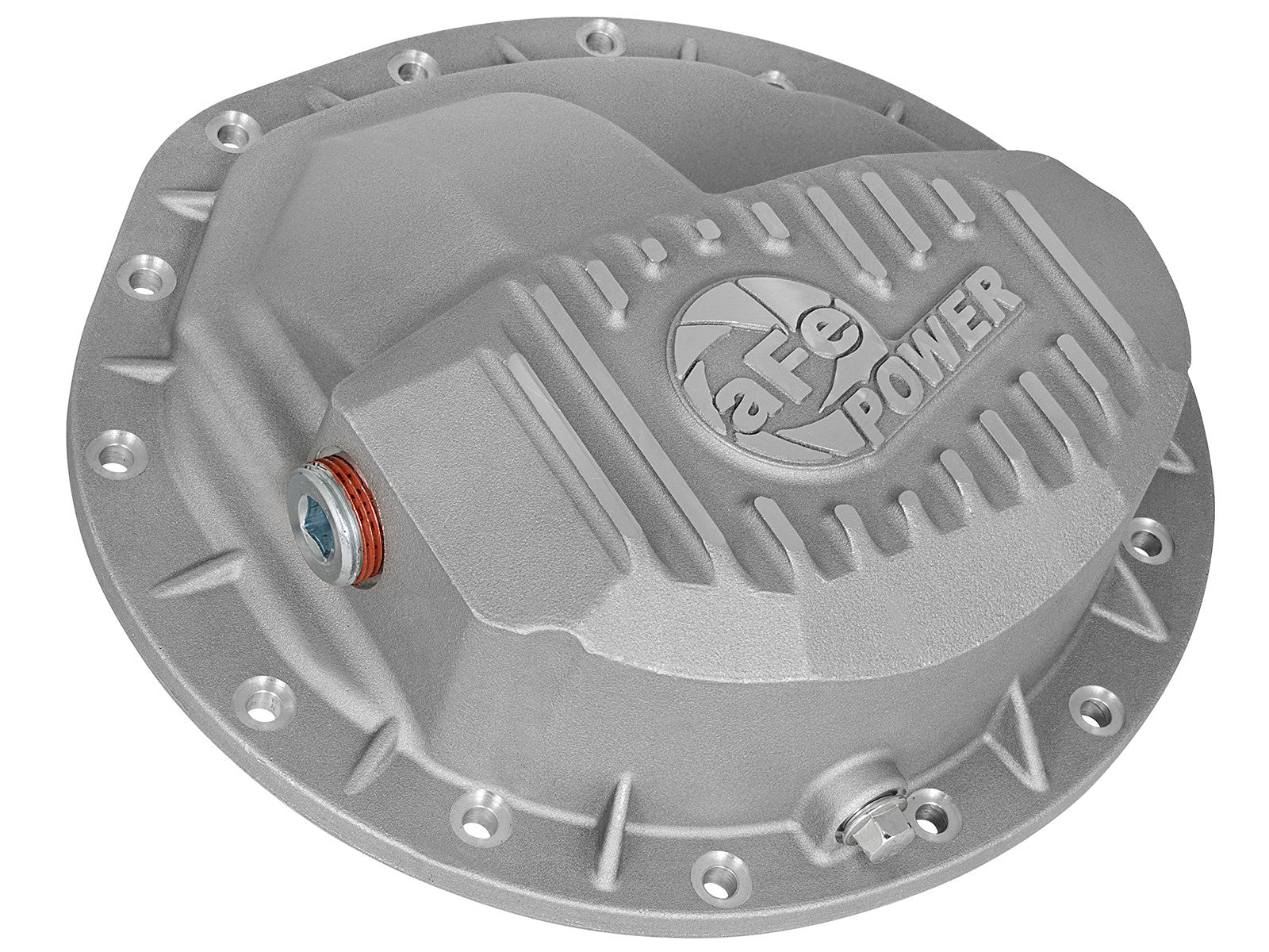 aFe Power Rear Differential Cover Raw w/Machined Fins Street Ser. 16-19 Nissan Titan XD (AAM 9.5-14) 46-70360