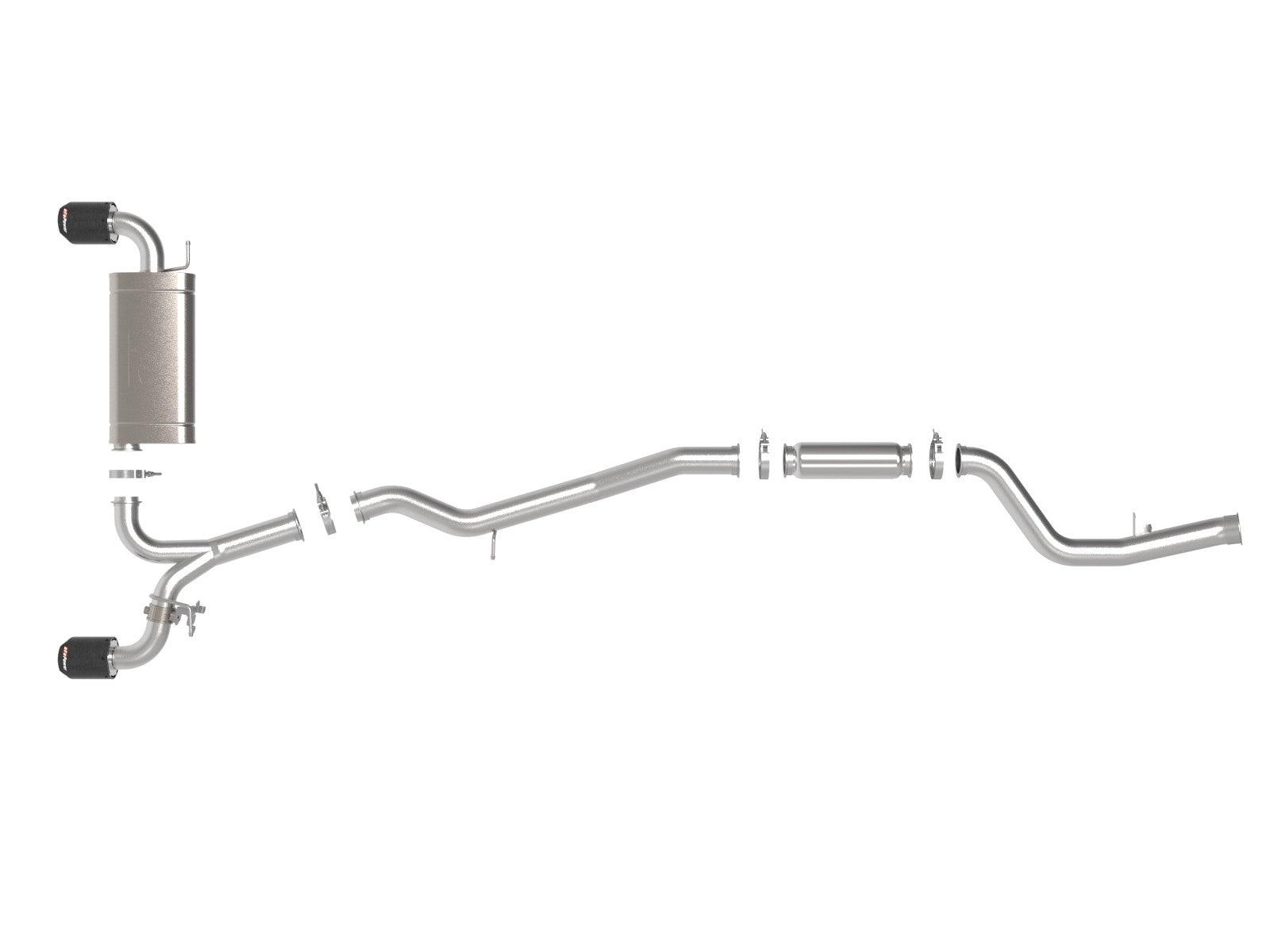 aFe POWER Takeda 2021-2022 Toyota Supra 2.0L (t) 2.5in-3in 304 SS CB Exhaust w/ Carbon Tips 49-36050-C
