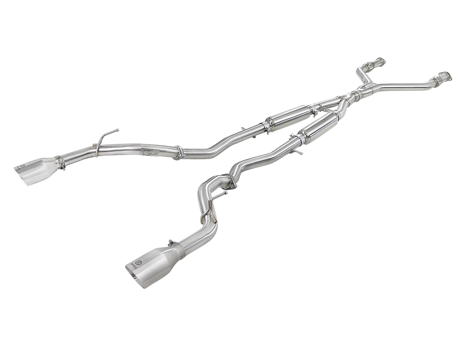 aFe POWER Takeda 2.5in 304 SS CB Exhaust w/ Polished Tips 17-22 Infiniti Q60 V6-3.0L (tt) 49-36134NM-P