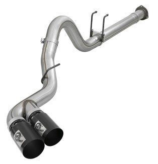 aFe Power 11-14 Ford F250/F350 6.7L Diesel Rebel XD 4in 409 SS DPF-Back Exhaust System - Black Tips 49-43120-B